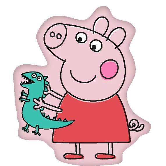 Peppa malac Dino formapárna, díszpárna 36x30 cm