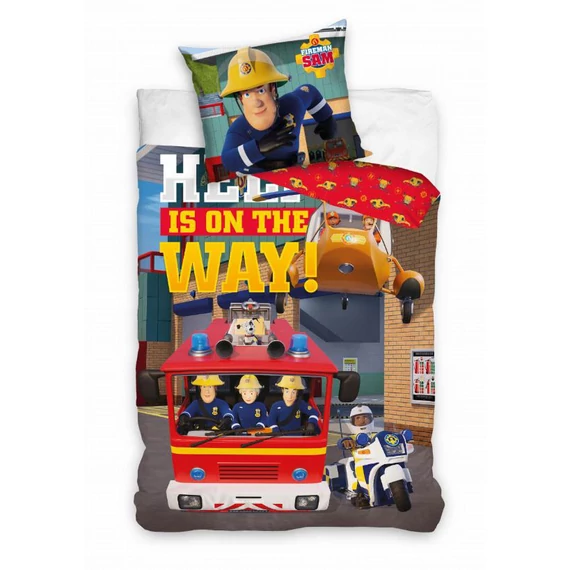 Sam a tűzoltó on the Way gyerek, ovis ágyneműhuzat 100x135 cm, 40x60 cm