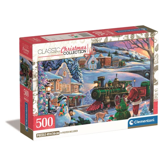 Karácsony Train 500 db-os Compact puzzle Clementoni