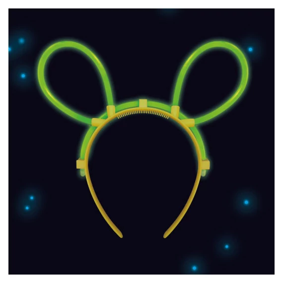 Világító egér Neon műanyag hajpánt 19x18 cm