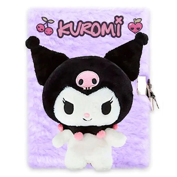 Hello Kitty Kuromi 3D plüss A5 lakatos napló Hello Kitty Kuromi 3D plüss A5 lakatos napló