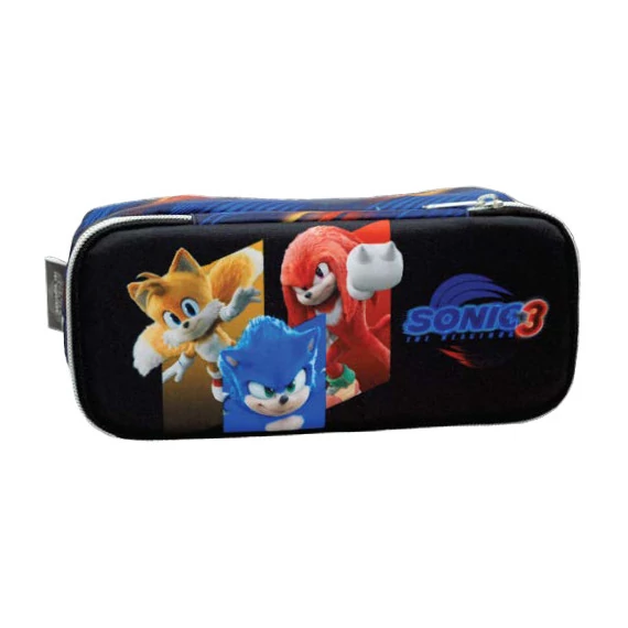 Sonic a sündisznó Brawn 2 rekeszes tolltartó 26 cm