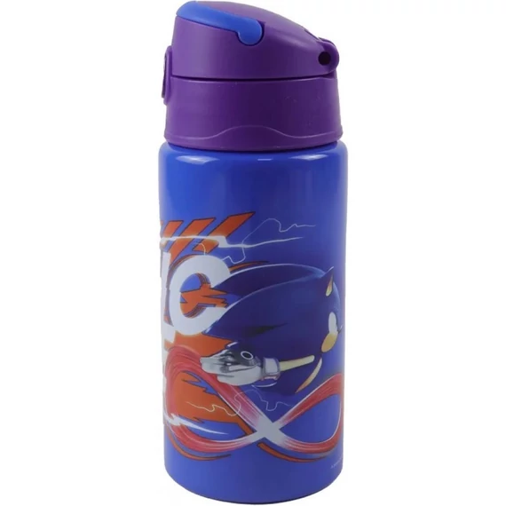 Sonic a sündisznó Get Me alumínium szívószálas kulacs akasztóval 500 ml Sonic a sündisznó Get Me alumínium szívószálas kulacs akasztóval 500 ml