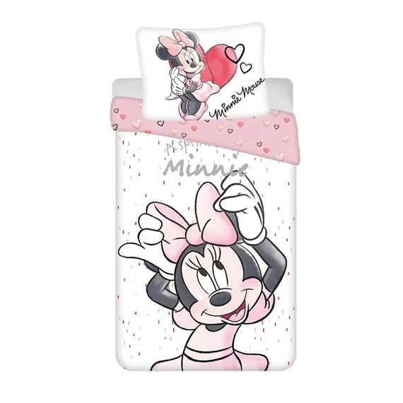 Disney Minnie White ágyneműhuzat 140×200cm, 70×90 cm