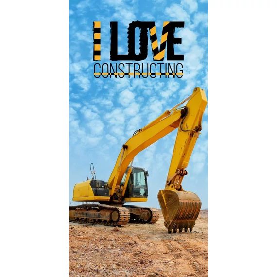 Construction, Építkezés fürdőlepedő, strand törölköző 70*140cm