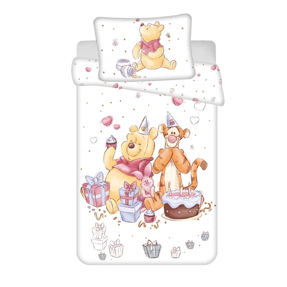 Disney Micimackó Birthday Party gyerek, ovis ágyneműhuzat 100×135 cm, 40×60 cm