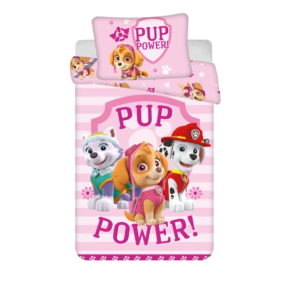 Mancs Őrjárat Pup Power gyerek, ovis ágyneműhuzat 100×135cm, 40×60 cm