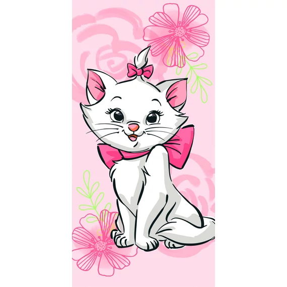 Disney Marie Pink Flower fürdőlepedő, strand törölköző  70*140cm