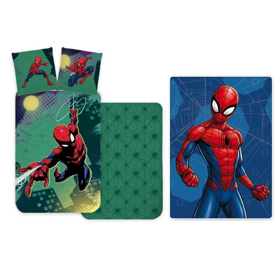 Pókember Emerald gyerek, ovis ágyneműhuzat és polár takaró szett Pókember Emerald gyerek, ovis ágyneműhuzat és polár takaró szett