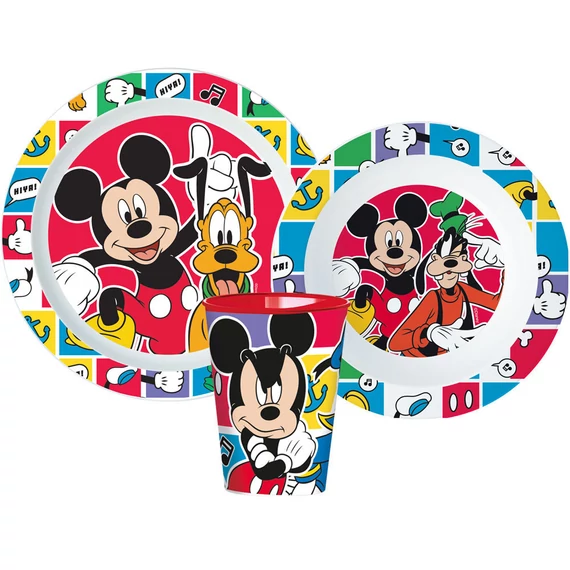 Disney Mickey Better Together étkészlet, micro műanyag szett, pohárral 260 ml Disney Mickey Better Together étkészlet, micro műanyag szett, pohárral 260 ml