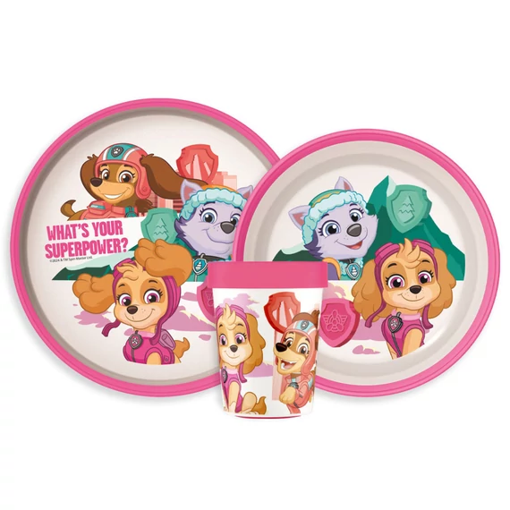 Mancs Őrjárat Superpowers csúszásmentes étkészlet, micro műanyag szett Mancs Őrjárat Superpowers csúszásmentes étkészlet, micro műanyag szett