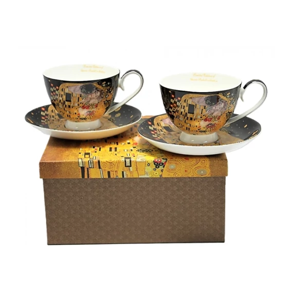 Porceláncsésze+alj,2 személyes,250ml,Klimt:The Kiss, P.P.W8KL356-22383