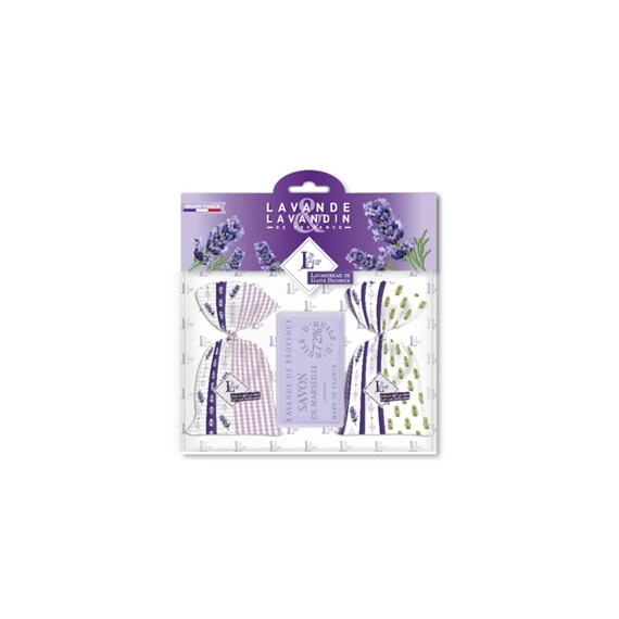 Levendulával töltött Provence zsák 2db, 18 g+levendulaszappan 100g, LAV.LHP9CP