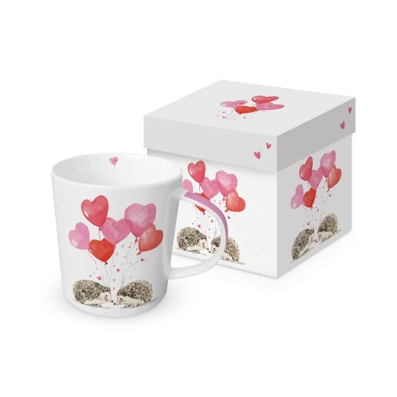 Porcelánbögre 0,35L dobozban, Hedgehogs in Love, PPD.160302178
