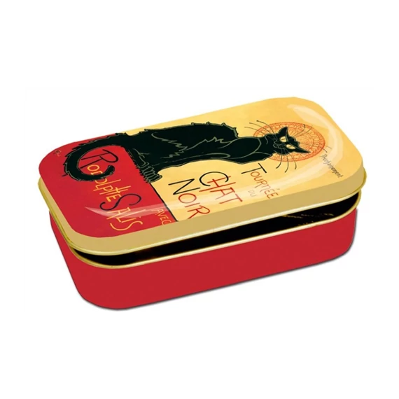 Fémdoboz 10x2x6,2cm, Chat Noir, FRI.19431