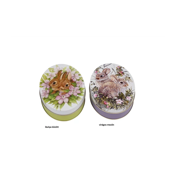 Konyhai fémdoboz 137x107x72mm,oval,Karli & Hopsi, GAW.7254/083