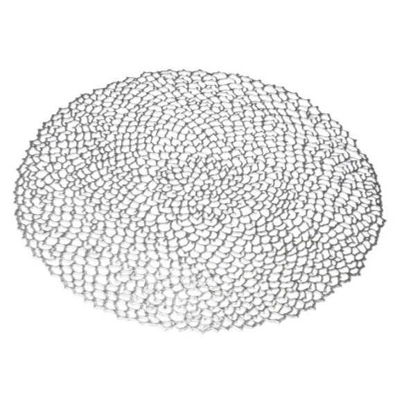 Tányéralátét kerek műanyag rácsos, ezüst, 38x38cm, Geh.22305216
