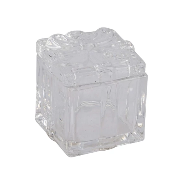 Négyzetes csomag üvegdobozka, 6x6x7cm, Geh.22506015