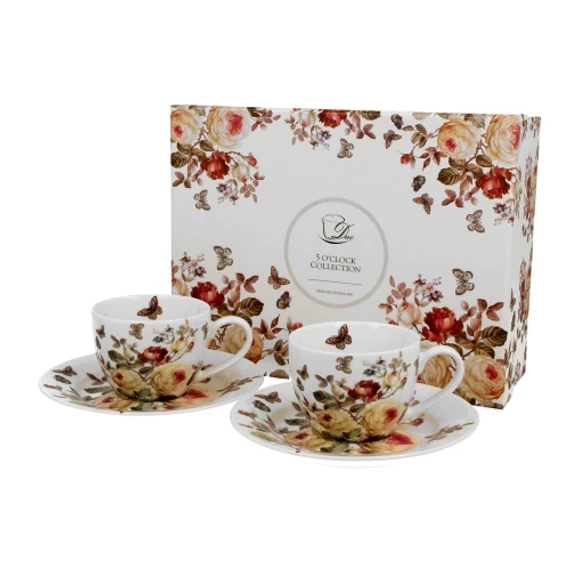 Porceláncsésze+alj ,110 ml,2 személyes, dobozban, Zahra, D.G.24272