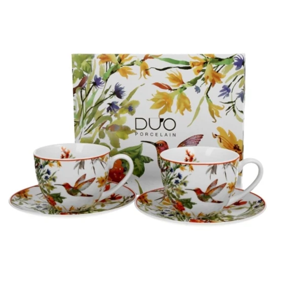 Porceláncsésze+alj, 270ml, 2 személyes, dobozban, Linnea, D.G.28348