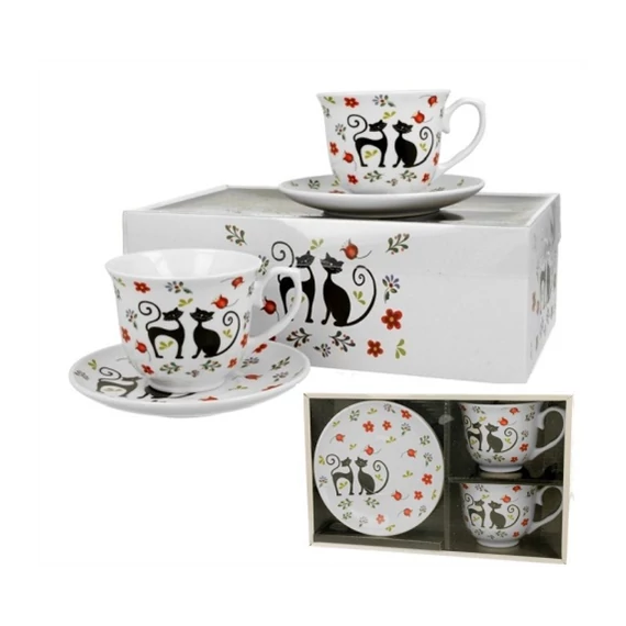 Porceláncsésze+alj, 250ml,2 személyes, dobozban, Koty Etno, D.G.33854