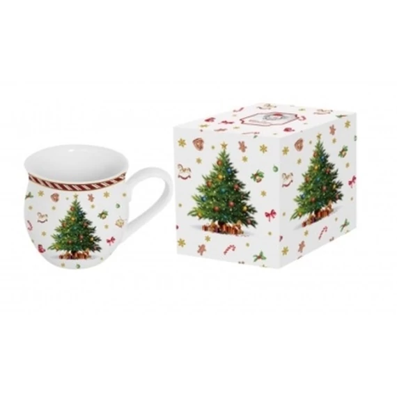 Porcelánbögre 500ml, dobozban, Christmas Tree 2, D.G.36596