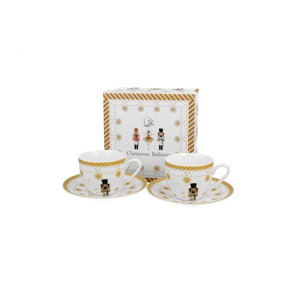 Porceláncsésze+alj, 90ml, 2 személyes, dobozban, Christmas Ballerina, D.G.51179