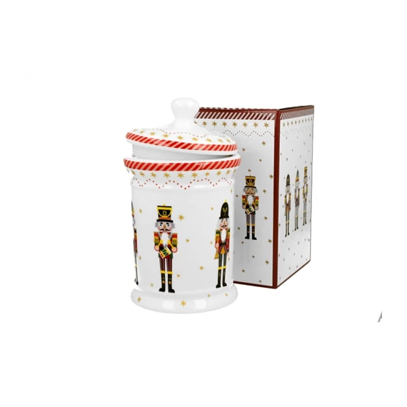 Porcelán keksztároló 11x19cm, 800ml, dobozban, Christmas Nutcracker, D.G.51346