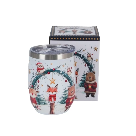 Rozsdamentes acél hőtartó pohár 330ml, Christmas Cuties 2, D.G.68252