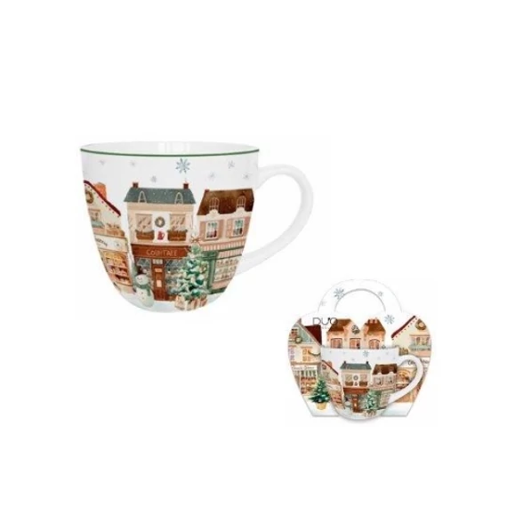 Porcelánbögre 460ml, díszcsomagolásban, Christmas City 2, D.G.69013
