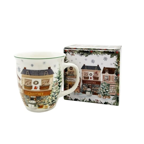Porcelánbögre 650ml, dobozban, Christmas City 2, D.G.69020