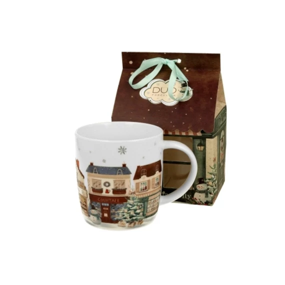 Porcelánbögre 400ml, házikó díszcsomagolásban, Christmas City 2, D.G.70835