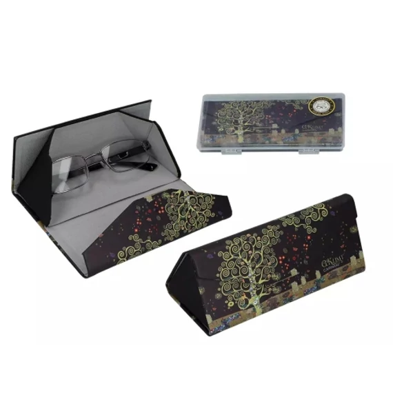 Összehajtható műanyag szemüvegtok 0,57x16x6cm, dobozban, Klimt: Életfa, H.C.021-8361