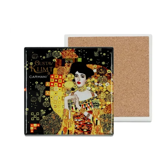 Kerámia alátét, alján parafa bevonattal, 10,8x10,8cm, Klimt: Adele Bloch, H.C.008-2052C