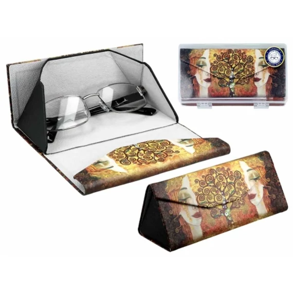 Összehajtható műanyag szemüvegtok 0,57x16x6cm, dobozban, Klimt: Aranykönnyek, H.C.021-8362