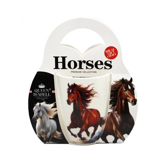Porcelánbögre,350ml,díszcsomagolásban,barna lovas, P.P.Q1-16061