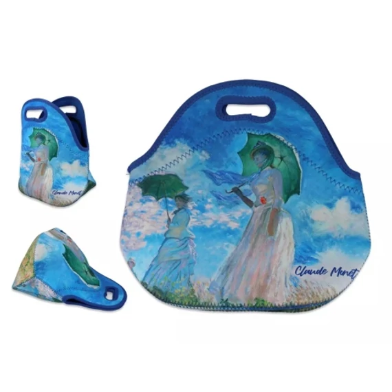 Neoprén szendvicstáska 30x28cm,Monet:Hölgy esernyővel, H.C.022-1010