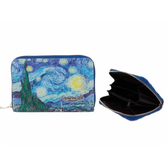 Műbőr pénztárca 14,5x9,5x2,7cm,Van Gogh:Csillagos éj, H.C.021-4910