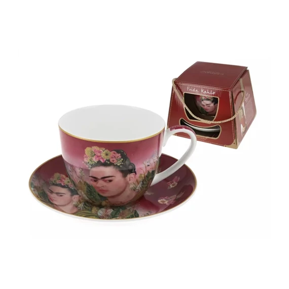 Porceláncsésze+alj, 410ml, dobozban, Frida Kahlo, H.C.836-0102