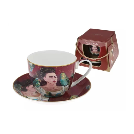 Porceláncsésze+alj, 410ml, dobozban, Frida Kahlo, H.C.836-0103