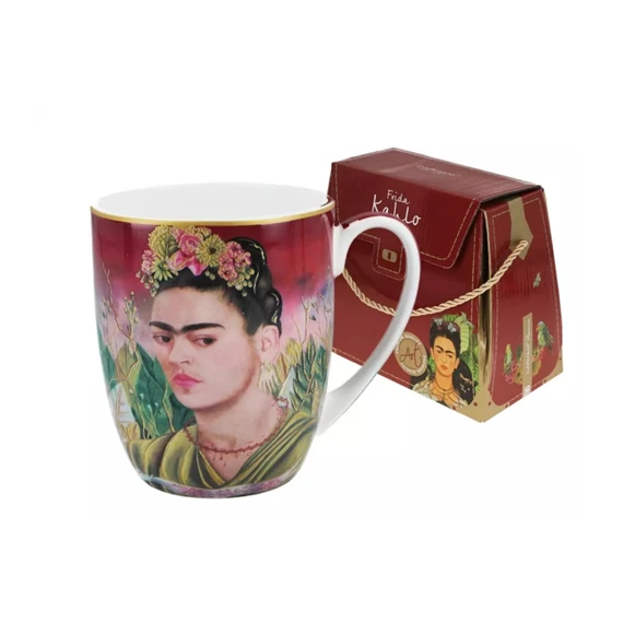 Porcelánbögre 380ml, dobozban, Frida Kahlo: Önarckép, H.C.836-0002