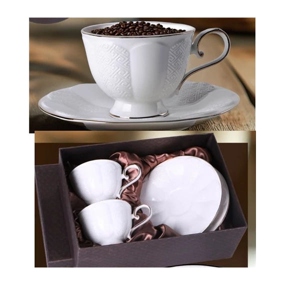 Dubai porceláncsésze+alj, 220ml, 2 személyes, dobozban, V.B.23681