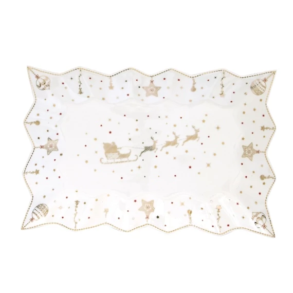 Porcelántálca 35x23cm, dobozban, Christmas Lights, R2S.1004CHLI