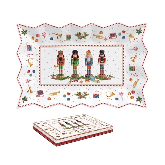 Porcelántálca 35x23cm, dobozban, Vintage Nutcracker, R2S.1004VNUT