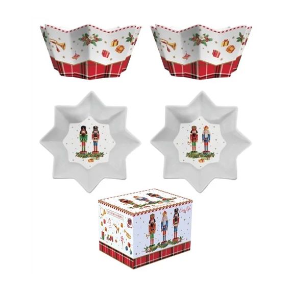 Porcelántál 2 db-os szett, 14cm, dobozban, Vintage Nutcracker, R2S.1008VNUT