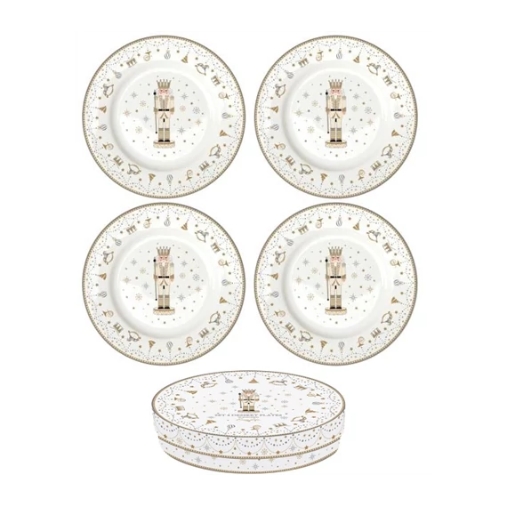 Porcelán desszerttányérszett 4db-os, 19cm, dobozban, Royal Nutcracker, R2S.1100RNUT