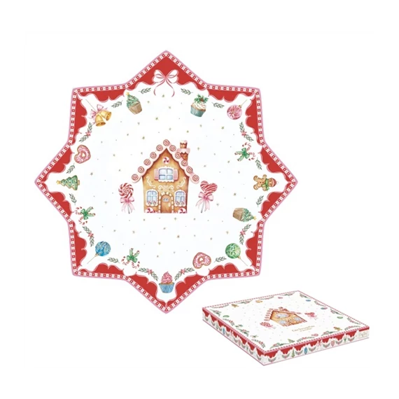 Porcelán tortatál 32cm, dobozban, Sweet Christmas, R2S.1412SWEC