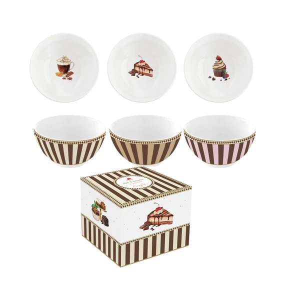Porcelán tálkaszett S/3, 9,5cm, dobozban, Sweet Moments, R2S.1084SWEM