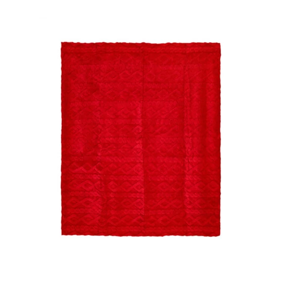 Piros jacquard pléd 130x160cm, N.S.MD240802