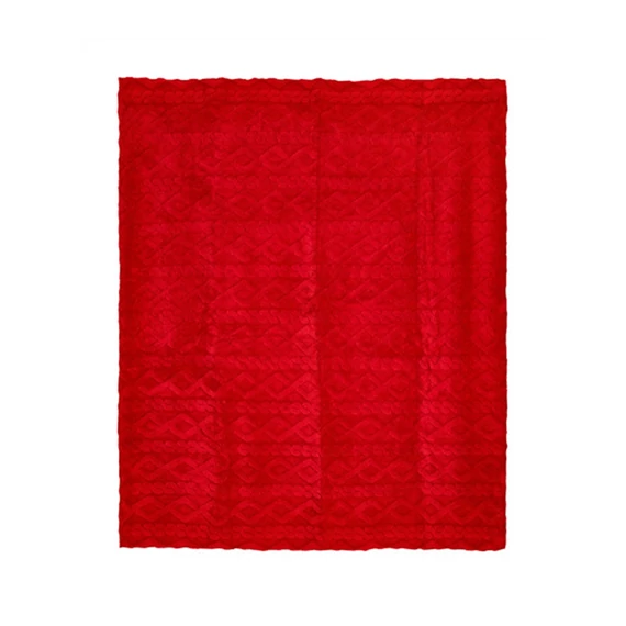 Piros jacquard pléd 160x190cm, N.S.MD240803